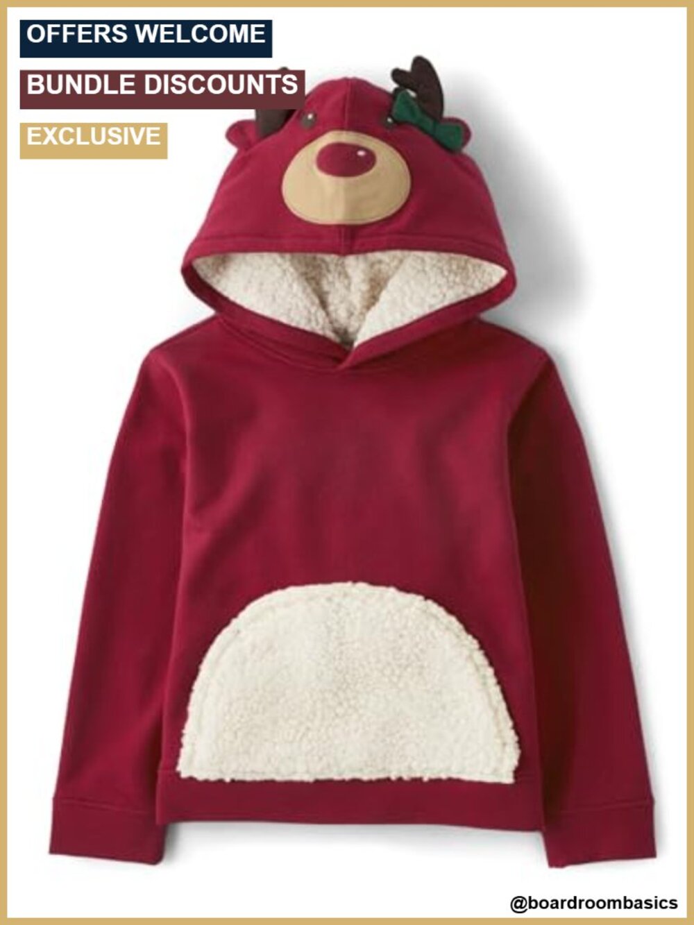 Girls Toddler Long Sleeve Hoodie Sweatshirt Sherpa Lined